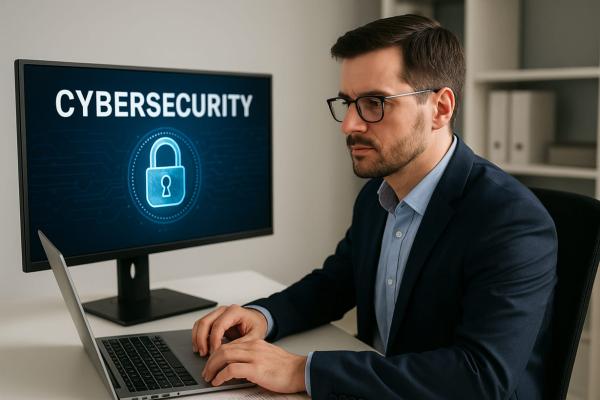 Cybersecurity professional monitoring network protection for New Jersey businesses in 2025