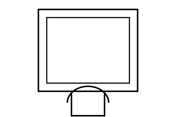 rProfessional icon representing secure document archiving with a document frame and padlock symbol.